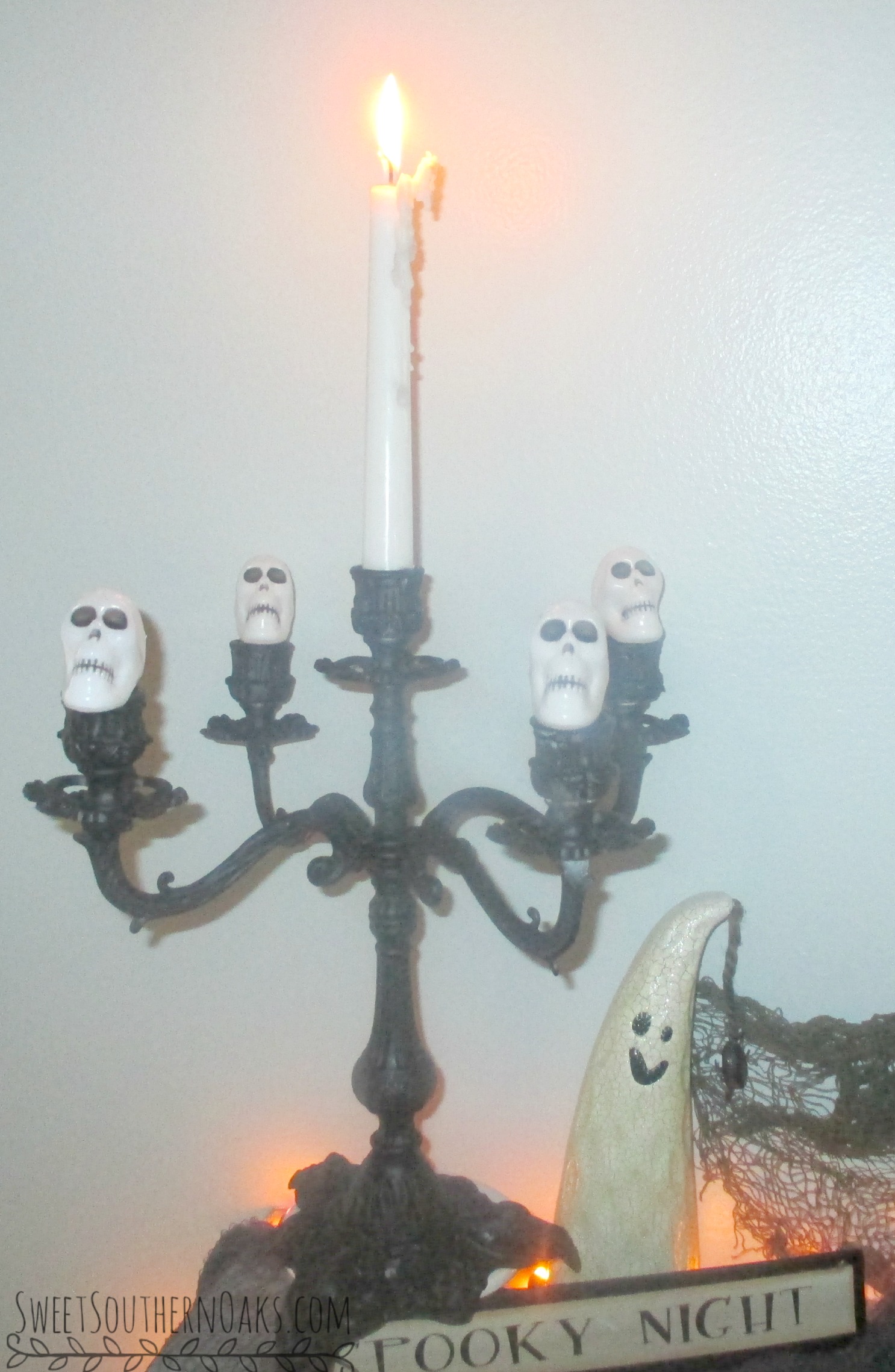 DIY Spooky Halloween Candelabra - Sweet Southern Oaks